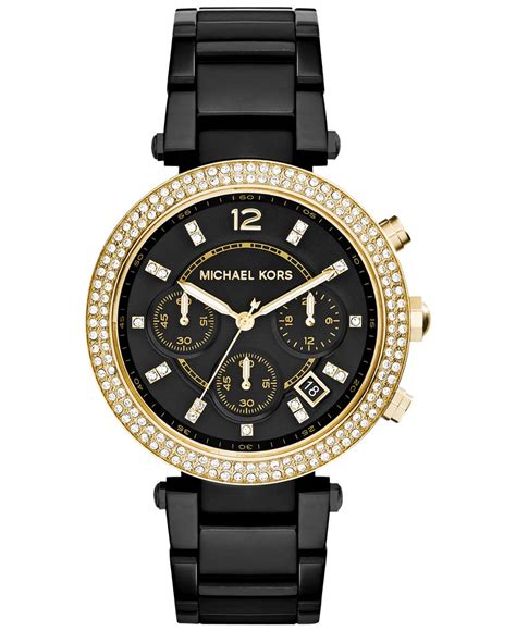 black michael kors watch for ladies|michael kors black diamond watch.